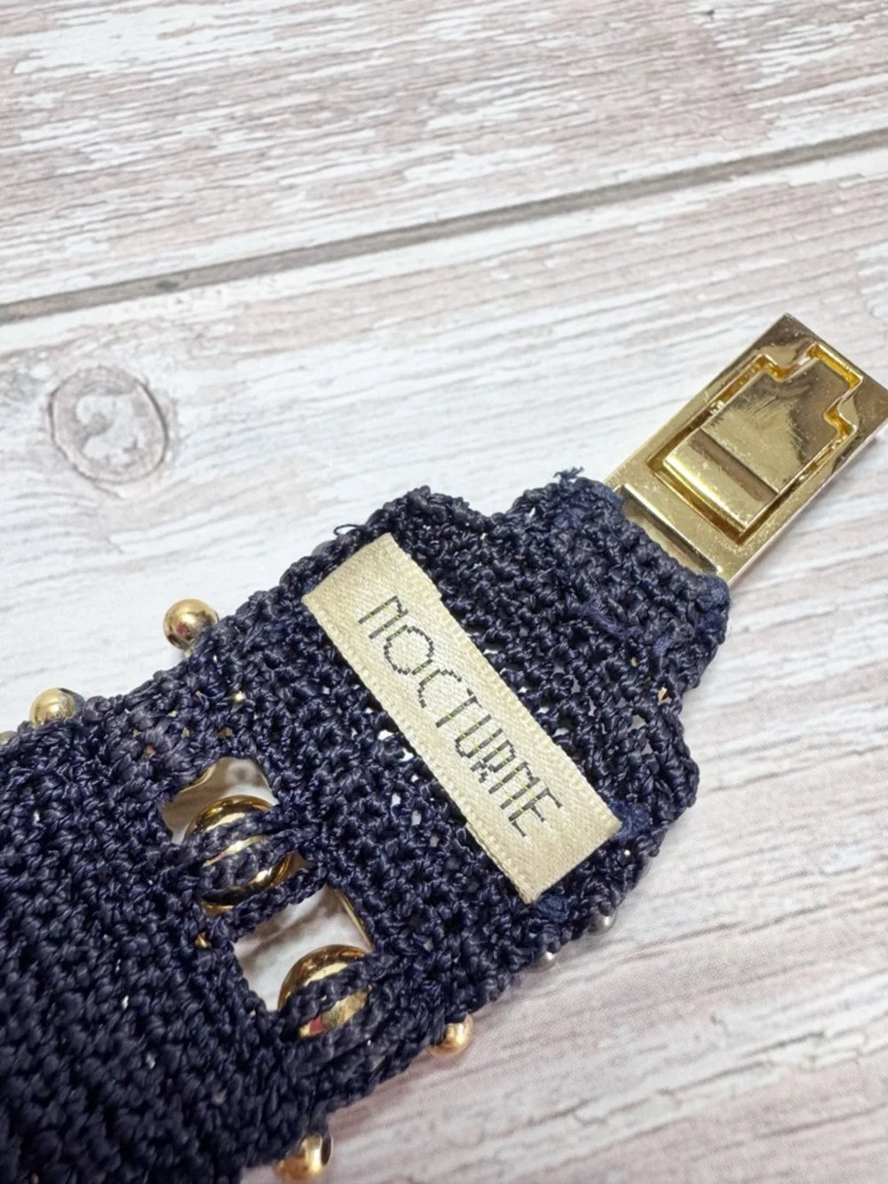 Nocturne chunky beaded Lisa bracelet gold tone bohemian